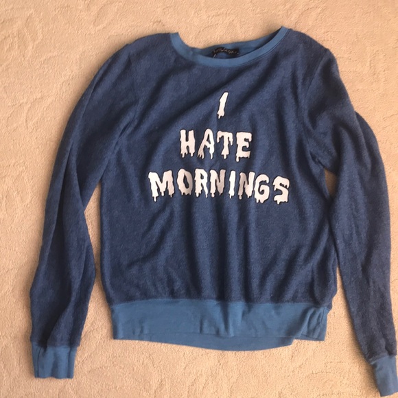 WildFox I hate mornings sweatshirt/jumper - Picture 2 of 2